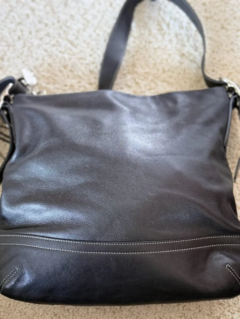 Vintage Legacy Slim (#1415) black leather convertible crossbody bag - Picture 10 of 11